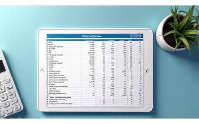 Spreadsheet with budget columns and a calculator, indicating financial planning.