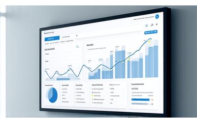 Dashboard displaying advertising campaign metrics and a rising graph.