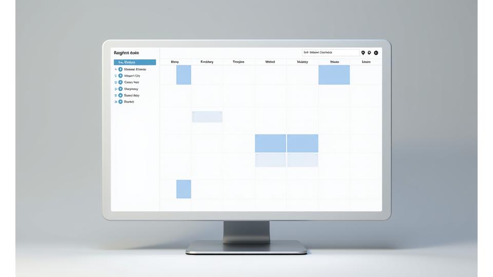 Mockup of an interactive calendar interface for billboard booking showing available slots and locations