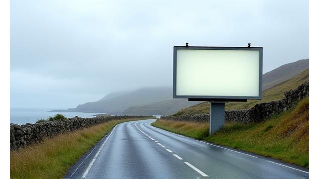 Billboard along Galway\'s scenic tourist routes