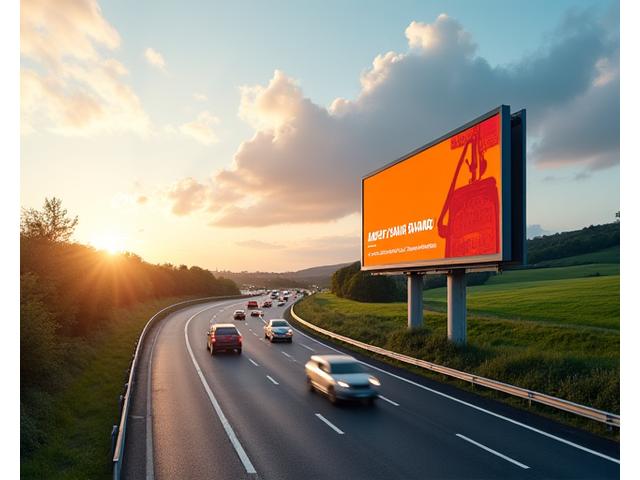 Iconic Irish billboard location with a vibrant, professional advertisement for AdPro Ireland