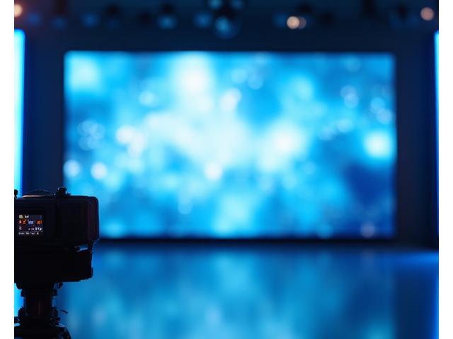 Television studio camera and lights