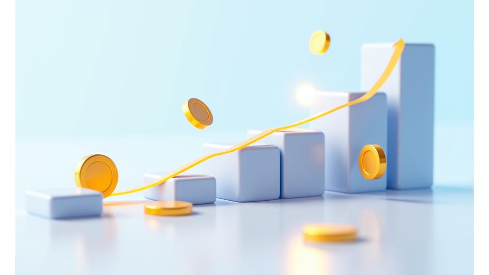 Illustration of a calculator and coins with digital graphs, representing financial transparency and strategic investment in Irish advertising campaigns.